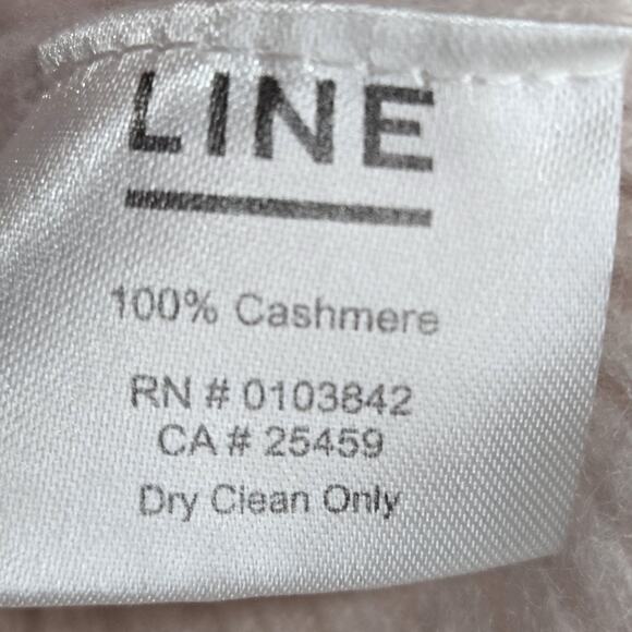 Line 100% Cashmere Sweater Womens Medium Light Pink Ribbed Knit Bell Sleeves - Picture 5 of 10